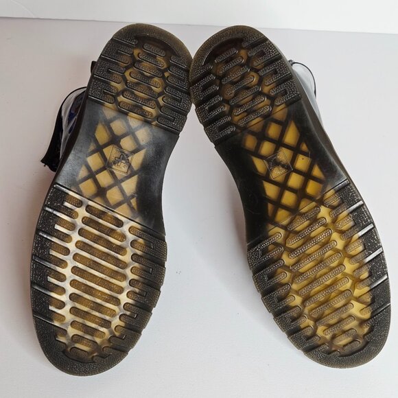 Dr. Martens Zavala Women Black Patent Leather Combat Lace-Up Boots Sz 8 - Picture 8 of 12